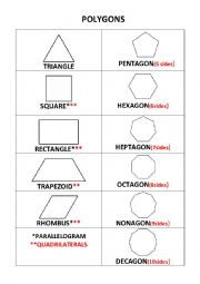 English Worksheet: Polygons