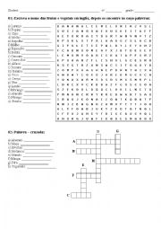 English Worksheet: Fruit and Vegetables