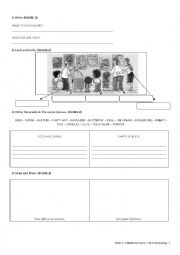 English Worksheet: English Test for 4th Grade - 1B