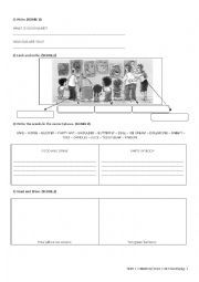 English Test for 4th Grade - 1B