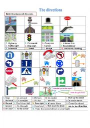 English Worksheet: The directions