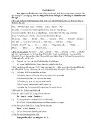 English Worksheet: INVERSION