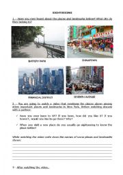 English Worksheet: Sightseeing activity