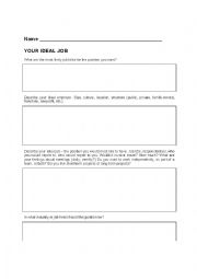 English Worksheet: ideal job