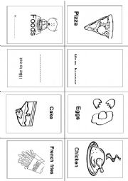 English Worksheet: foods mini book 