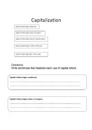 English Worksheet: Capitalization