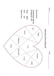 English Worksheet: Velntines Parts of Speech