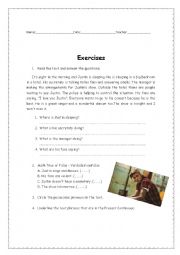 English Worksheet: Comprehension Text