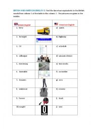 English Worksheet: British and American English 3