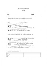 English Worksheet: TO BE CONTRACTIONS QUIZZ