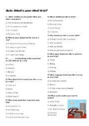 English Worksheet: Trip quiz