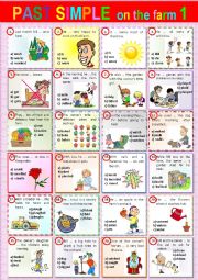 English Worksheet: Past Simple on the farm 1  