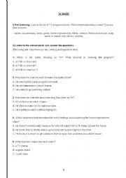 English Worksheet: Extra Listening - TV Guide