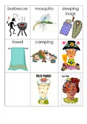 English Worksheet: Camping memory cards PART 2 EDITABLE