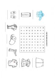 English Worksheet: Puzzle Clothes