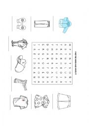 English Worksheet: Puzzle Clothes