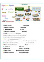 English Worksheet: The prepositions Part 2