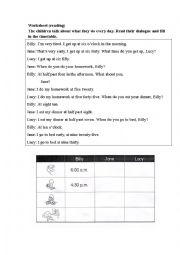 English Worksheet: Reading Comprehension