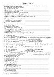 English Worksheet: passive voice