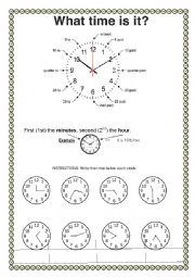 English Worksheet: What time is it