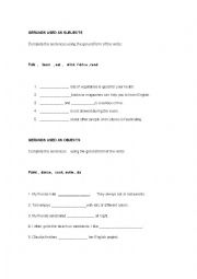English Worksheet: Gerunds as subjects and objects .