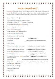 English Worksheet: verbs+prepositions