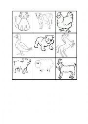 English Worksheet: Farm Animals bingo