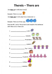 English Worksheet: There is - There are - How many
