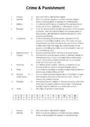 English Worksheet: Types of Crime