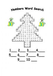 English Worksheet: Numbers word search 1-10