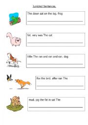 English Worksheet: Word order in sentences