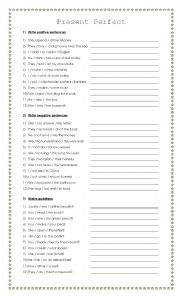 English Worksheet: Present Perfect