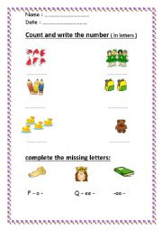 English Worksheet: worksheet for beginners 