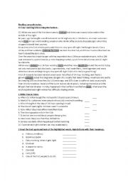 English Worksheet: Reading comprehension