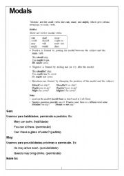 English Worksheet: Modal Verbs - Can, may, Have to