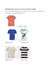 English Worksheet: My favourite t-shirt description