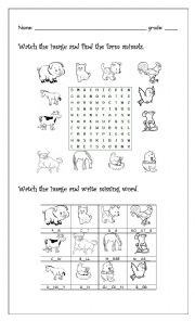 English Worksheet: farm animals worksheet 2