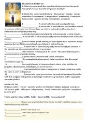 English Worksheet: Prayers for Bobby Film worksheet
