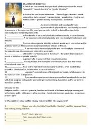 Prayers for Bobby Film worksheet