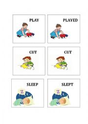 English Worksheet: memory game (verbs)
