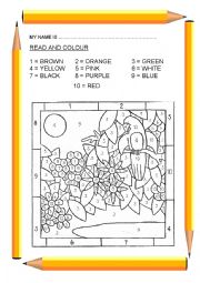 English Worksheet: Read and colour