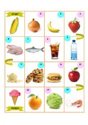 English Worksheet: Food Board Game for Children