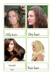 English Worksheet: Flashcards for Describing Peoples Hair