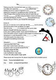 English Worksheet: Time Cloze