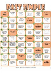 English Worksheet: SIMPLE PAST BOARD GAME 