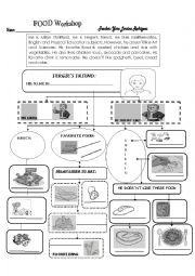 English Worksheet: FOOD READING 