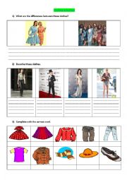 English Worksheet: Clothes activities