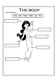 English Worksheet: Body parts labeling