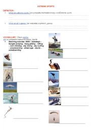 English Worksheet: Extreme sports web quest 