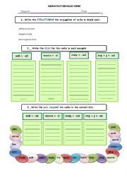 English Worksheet: SIMPLE PAST CHART RULES